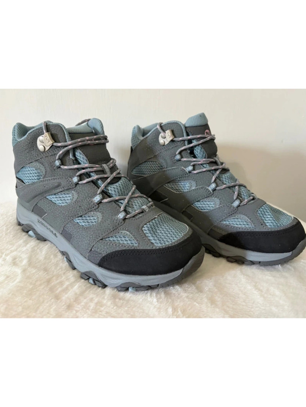Merrell Moab 3 Boots Women’s 7 W Waterproof Mid Hiking Gray Blue NWOT